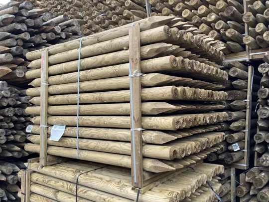 Machined Round Fence Stakes - 85mm x 1.8mtr - UC4 Treated