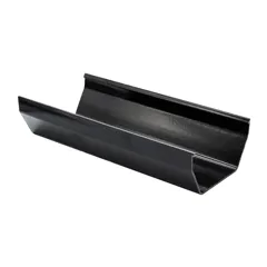 FloPlast RGS4B 114mm Black Square Gutter 4m