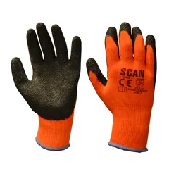 Scan Knitshell Thermal Gloves Orange/Black, Extra Large / Size 10