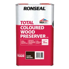 Ronseal Total Wood Preserver, 5L - Dark Brown