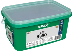 Spax Pozi Drive Countersunk Z2 Yellow Wood Screws, 5.0 x 50mm, Tub of 520