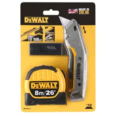 DeWalt DWHT10480-0 Tape Measure, Utility Knife & 10 Blades Pack