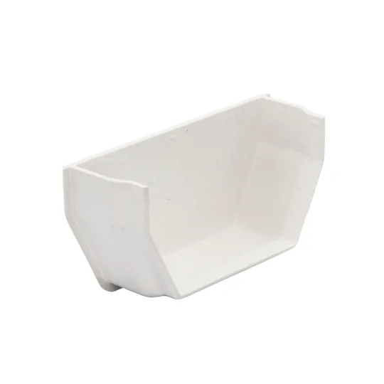 Floplast RES2W 114mm White Square Internal Gutter Stop End