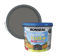 Ronseal Fence Life Plus Shed & Fence Paint, 9L - Charcoal Grey