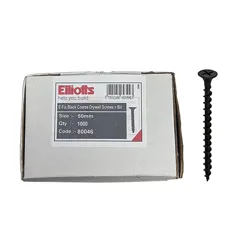 E-Fix Coarse Drywall Black Screw, 50mm, Box of 1000