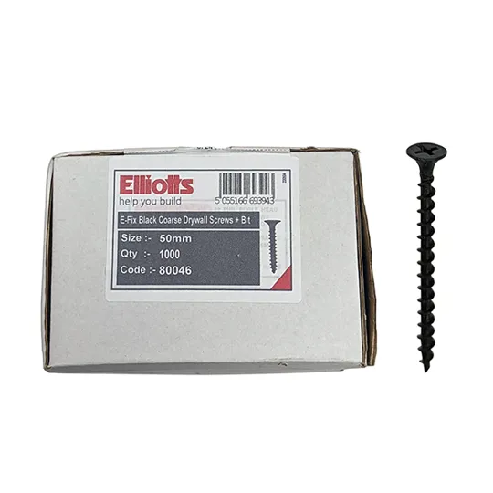 E-Fix Coarse Drywall Black Screw 50mm Box of 1000