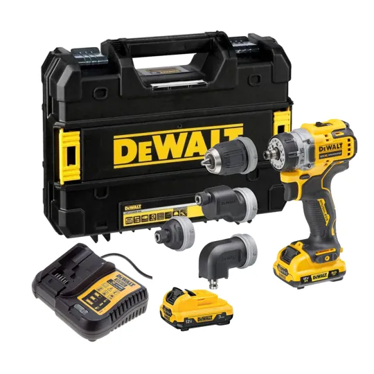 DeWalt DCD703L2T 12v XR Multi Head Drill Driver c/w 2 x Batts/Charger/Case