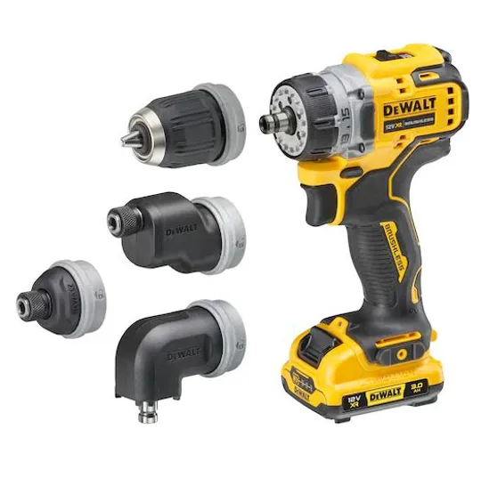 DeWalt DCD703L2T 12v XR Multi Head Drill Driver c/w 2 x Batts/Charger/Case