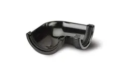 Polypipe RR103B 90° Half Round Gutter Angle Black, 112mm