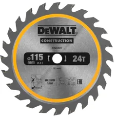 DeWalt DT20420=QZ Construction  Framing Saw Blade, 115 x 9.5mm x 24T