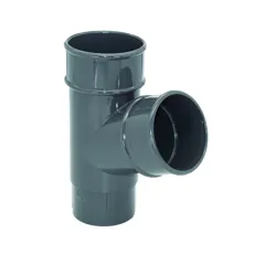 FloPlast RY1AG 68mm Anthracite Grey Round 112° Downpipe Branch