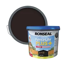 Ronseal Fence Life Plus Shed & Fence Paint, 9L - Dark Oak