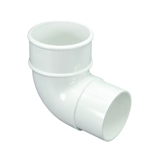 Floplast RB1W 68mm White Round Downpipe 90� Bend