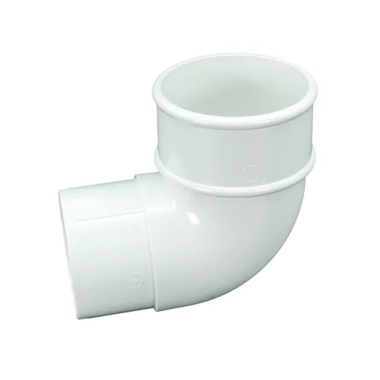 Floplast RB1W 68mm White Round Downpipe 90� Bend