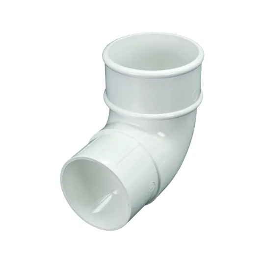 Floplast RB1W 68mm White Round Downpipe 90� Bend