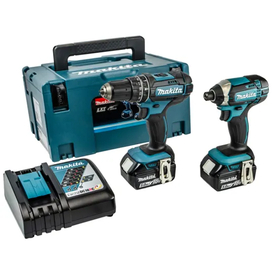 Makita DLX2131TJ 18v Twinkit (DHP482/DTD152) 2 x 5amp Batts