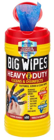 Big Wipes Heavy Duty Wipe Tub 80 (Red Top)