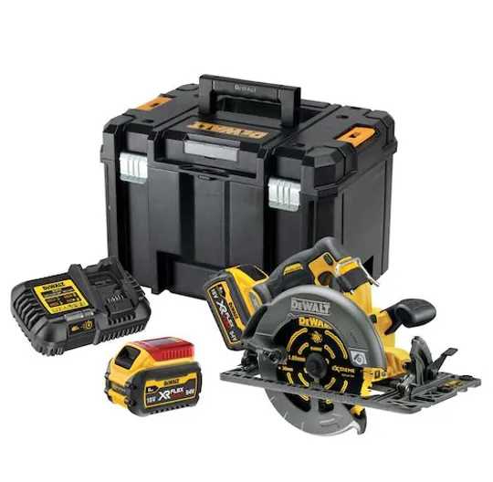 DeWalt DCS579T2 54v FlexVolt High Power Circular Saw Kit 2 x 6amps (Rail Base)