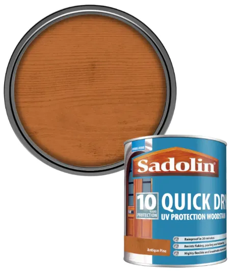 Sadolin Quick Dry UV Protection Woodstain Antique Pine 1L