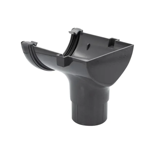Floplast RO2AG 112mm Anthracite Grey Half Round Gutter Stop End Outlet