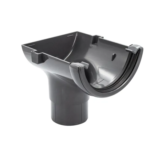 Floplast RO2AG 112mm Anthracite Grey Half Round Gutter Stop End Outlet