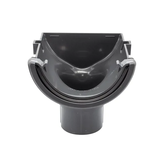 Floplast RO2AG 112mm Anthracite Grey Half Round Gutter Stop End Outlet