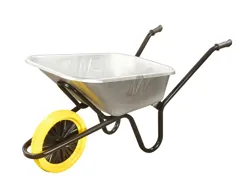 Walsall Invincible Galvanised Heavy-Duty Wheelbarrow, 120L Puncture Proof
