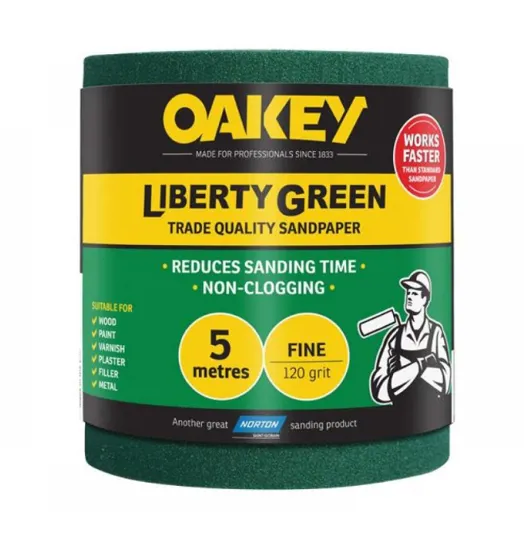 Oakey 66261116687 Liberty Green Sanding Roll 115x5m P120