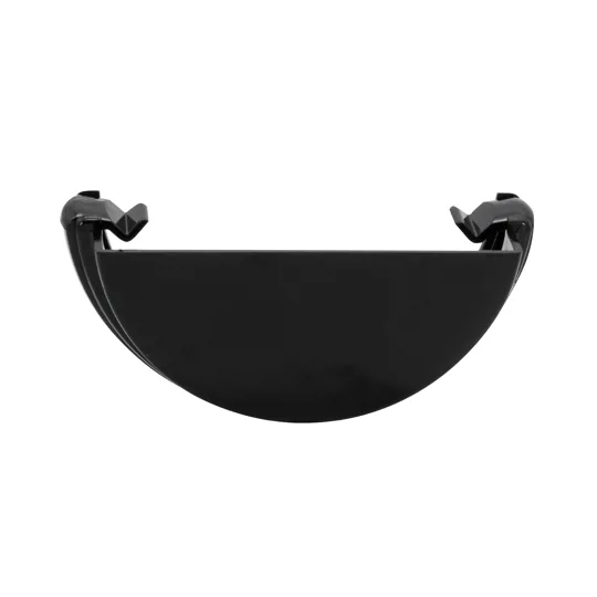 Floplast RE1B 112mm Black Half Round Gutter External Stop End