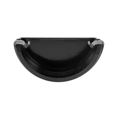 FloPlast RE1B 112mm Black Half Round Gutter External Stop End