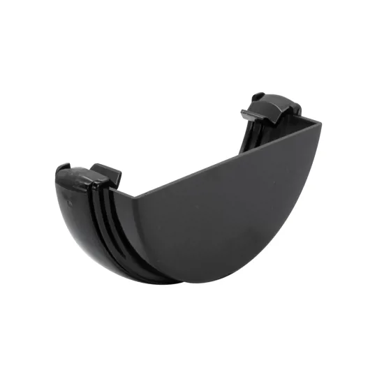 Floplast RE1B 112mm Black Half Round Gutter External Stop End
