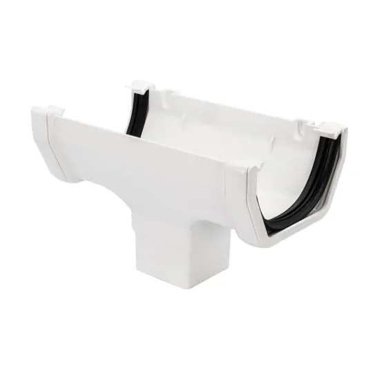 Floplast ROS1W 114mm White Square Running Gutter Outlet