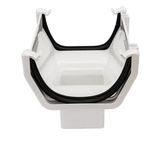 Floplast ROS1W 114mm White Square Running Gutter Outlet