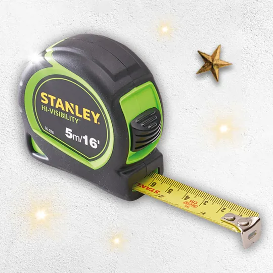 Stanley 5m (16ft) Hi-Vis Tylon Tape Measure (XMS23)