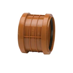 Polypipe UR401 Double Socket Coupler Central Stop, 110mm