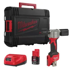 Milwaukee M12 BPRT-201X 12V 20mm Brushless Rivet Gun Inc 1 x 2.0Ah Battery, Charger & Case