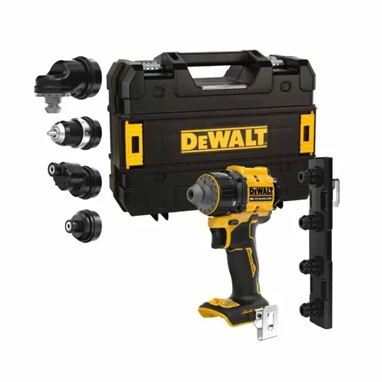 DeWalt DCD803NT 18V XR Brushless Multi-Head Drill Driver Naked c/w 4 Interchangable Heads