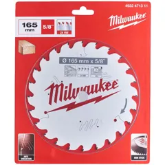 Milwaukee 4932471311 Circular Saw Blade, 165mm x 15.8mm x 24T