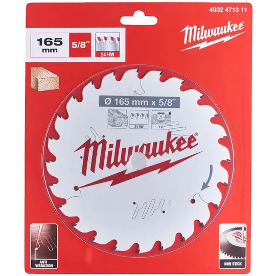 Milwaukee 4932471311 165 x 15.8mm x 24t Saw Blade