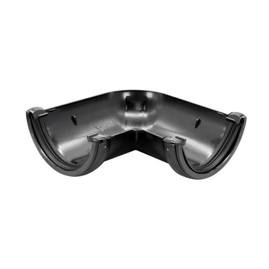 Floplast RA1B 112mm Black Half Round Gutter  90� Angle