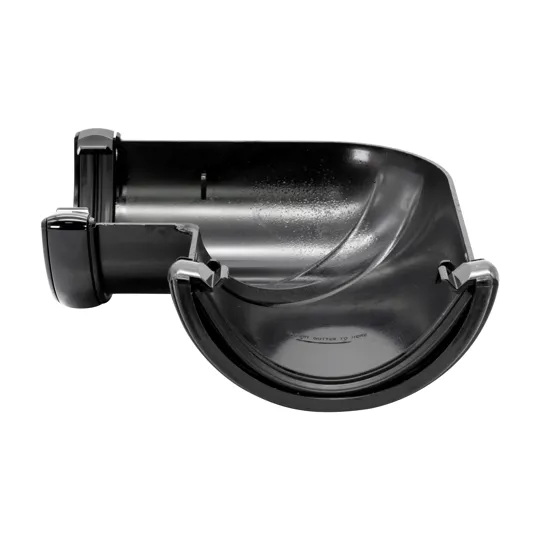 Floplast RA1B 112mm Black Half Round Gutter  90� Angle