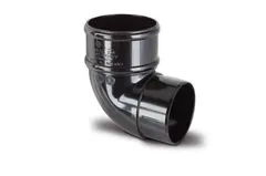 Polypipe RR132B 92.5° Downpipe Offset Bend Black, 68mm