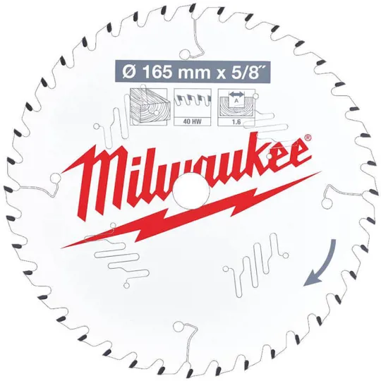 Milwaukee 4932471312 Circular Saw Blade 165mm x 15.87 x 40t 
