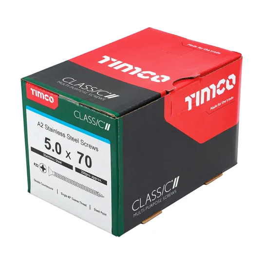 TIMco Classic Stainless Steel Screws 5.0 x 70mm Box of 200
