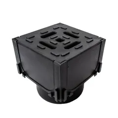 ACO HexDrain Corner Unit with Black Plastic Grating & Vertical Outlet