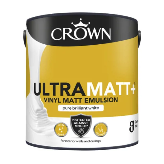 Crown Ultramatt+Vinyl Matt Emulsion PB White 2.5L