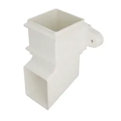 Floplast RBS4W 65mm White Square Downpipe Shoe & Fixing Lugs