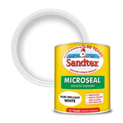 Sandtex Microseal Smooth Masonry Paint Brilliant White, 12L