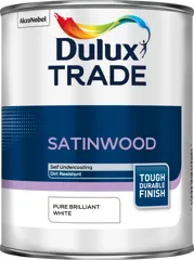 Dulux Trade Satinwood Paint Pure Brilliant White 1L