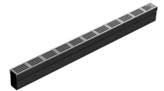 Aco Threshold Silver Aluminium Grating Drain, 1m x 61 mm